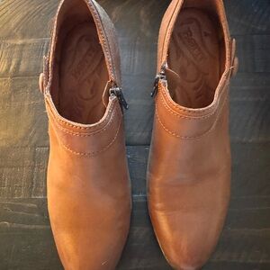 Born Tan Leather Ankle Booties